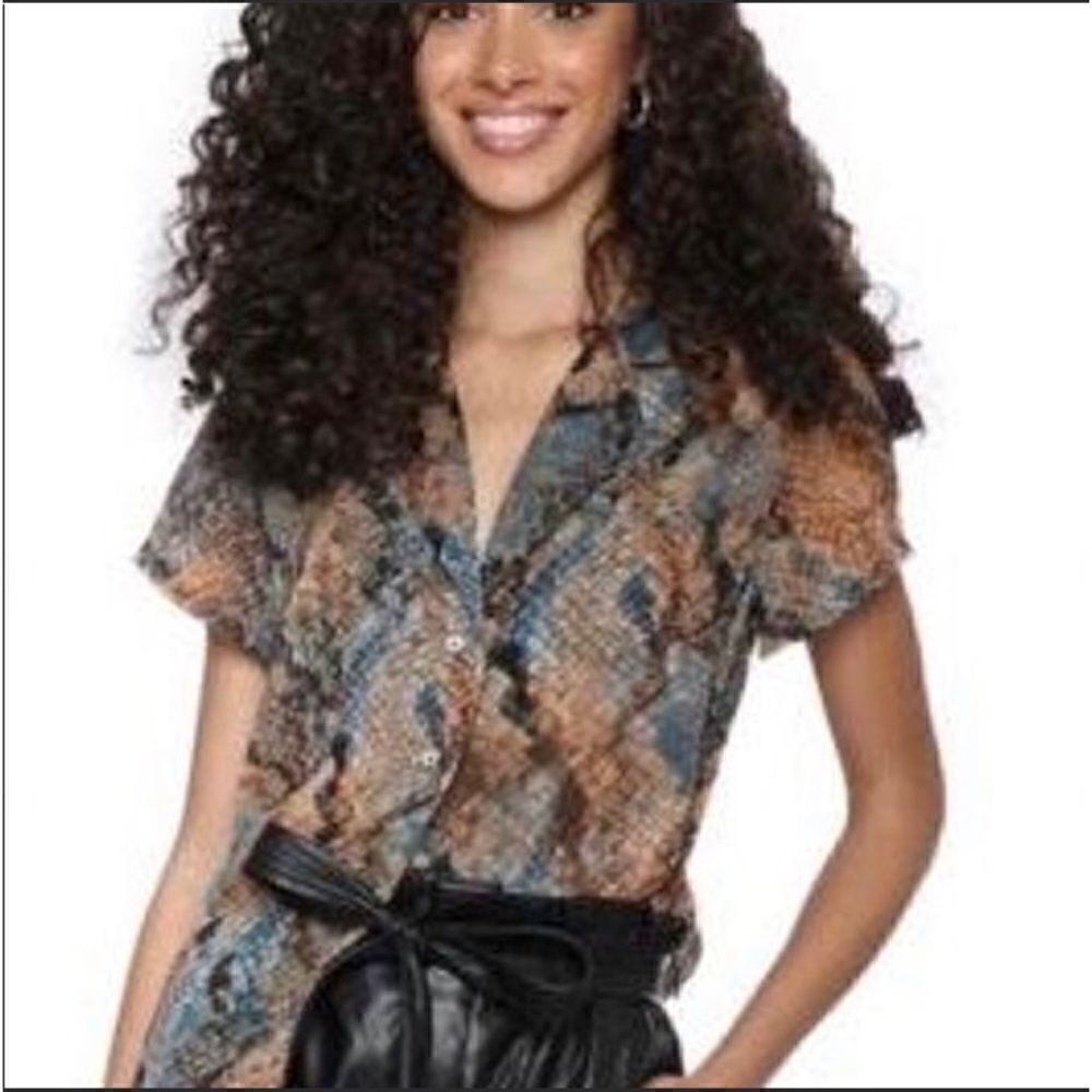 Decker Sheer Python Button Down SZ M - Picture 10 of 10